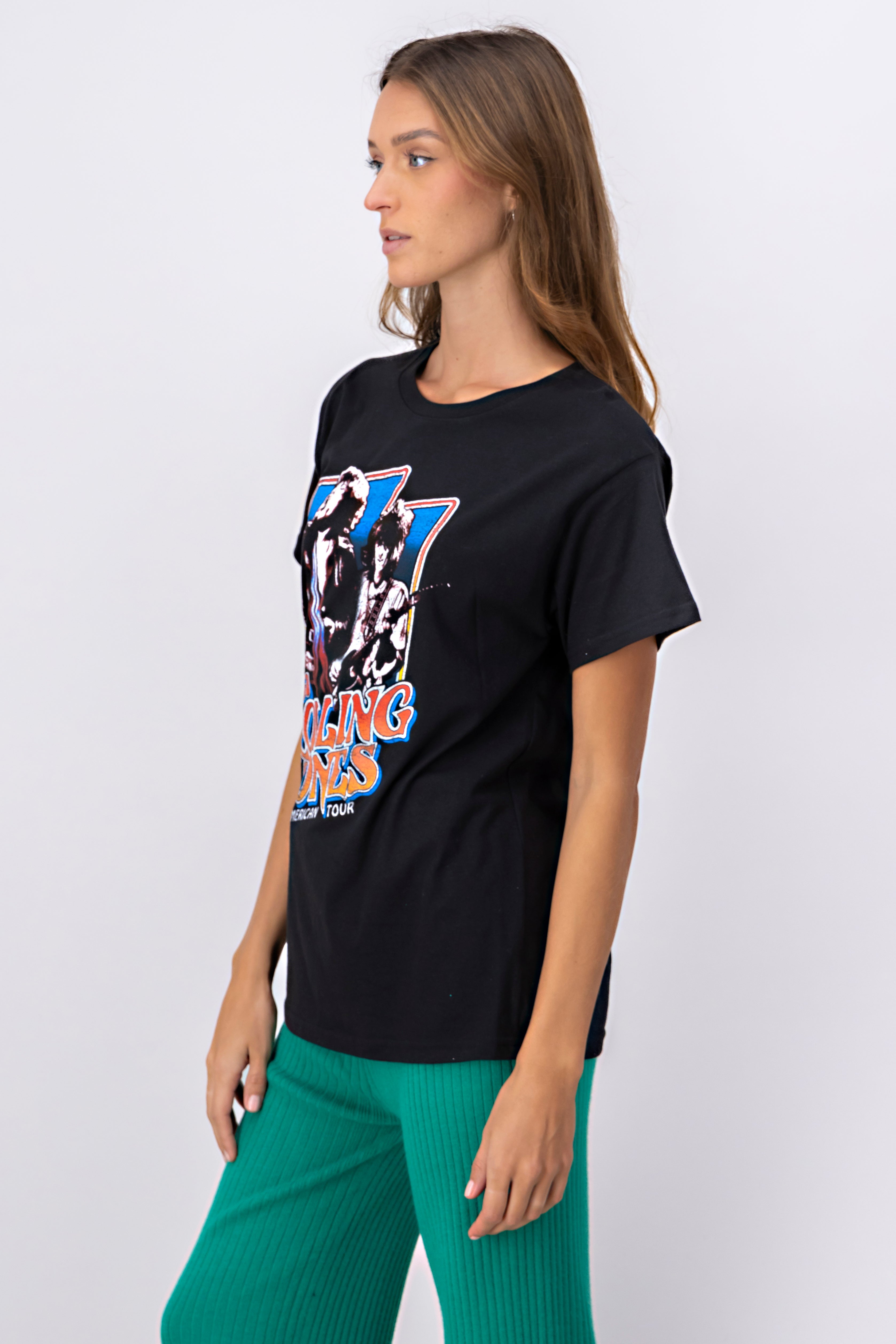 Playera manga corta Rolling Stones Tour NEGRO