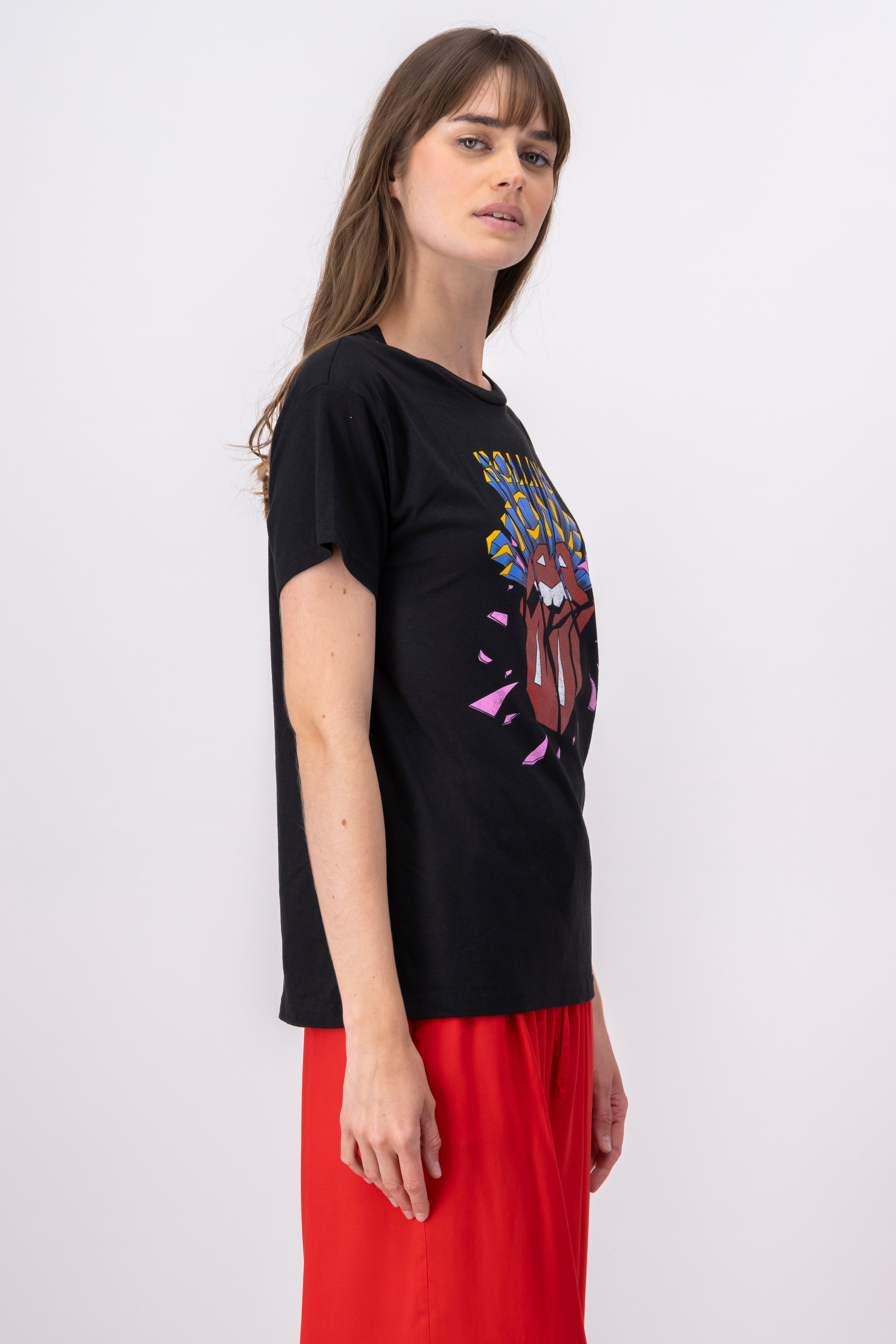 Playera Rolling Stones glitter NEGRO