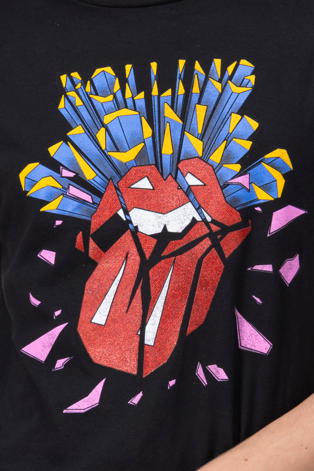 Playera Rolling Stones glitter NEGRO