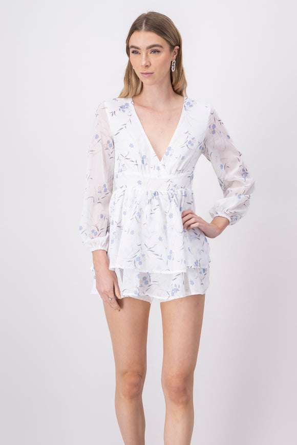 Vestido wrap mini flores