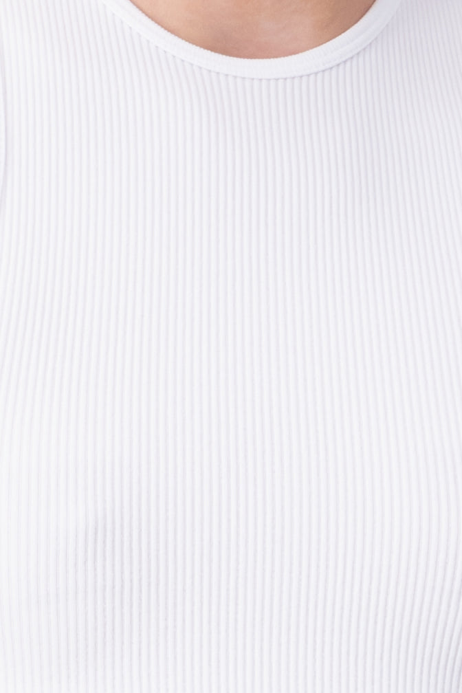 Top crop liso sin manga BLANCO