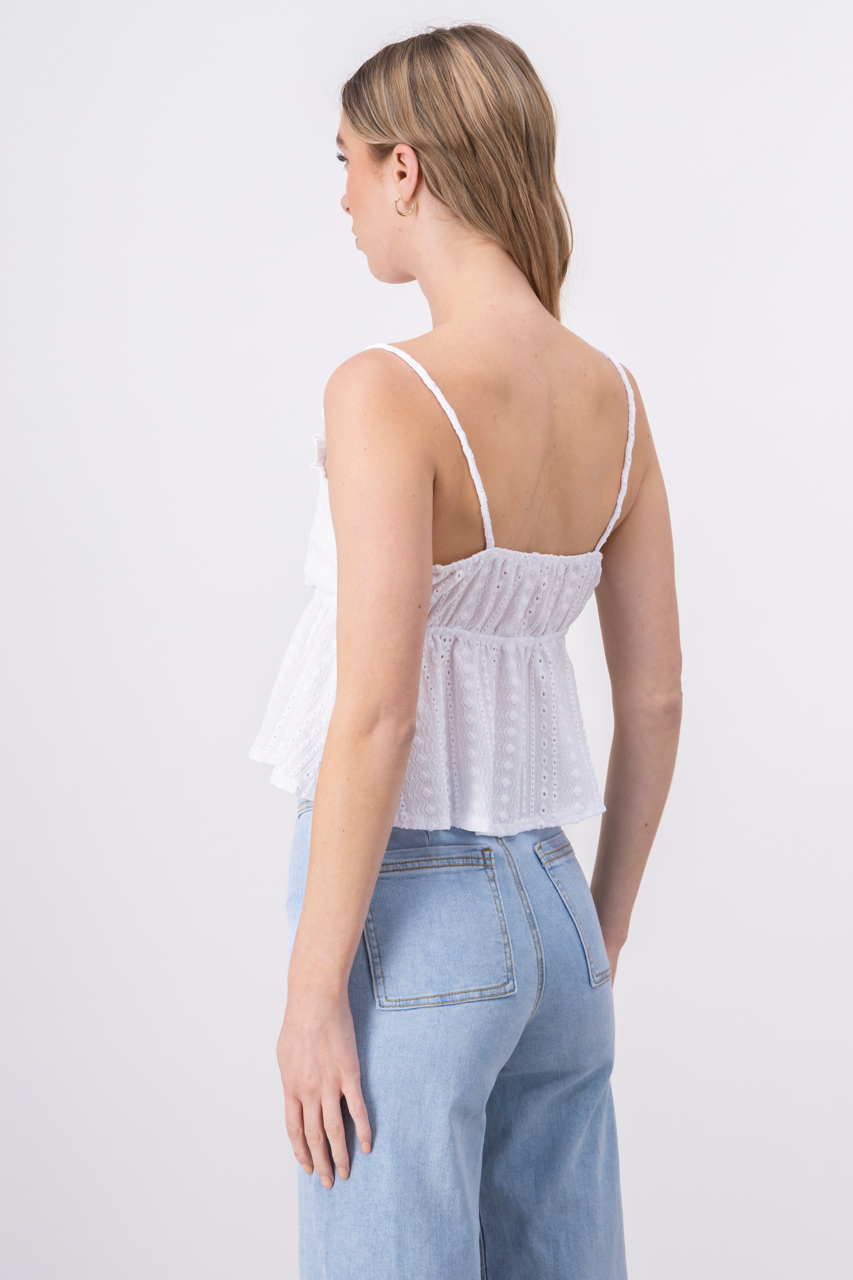 Blusa tirantes textura cinta BLANCO