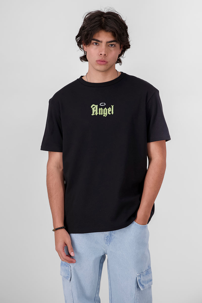 Playera Oversized Angel NEGRO