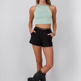 Shorts con cinturon lisos