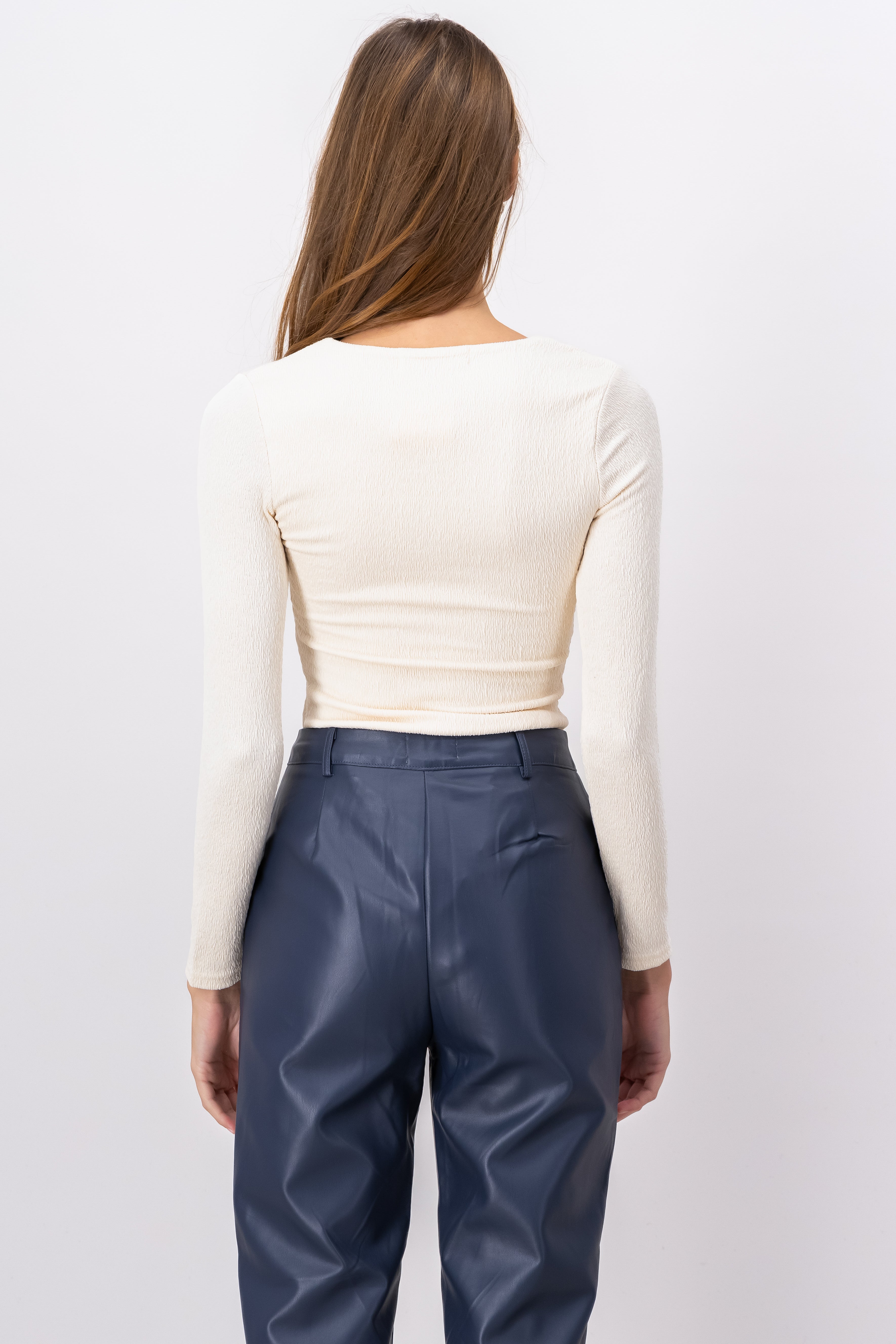 Body Manga Larga Cuello V BEIGE