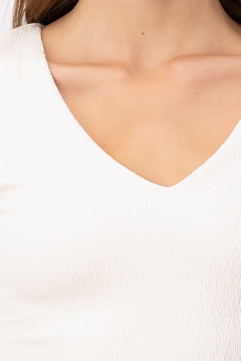 Body Manga Larga Cuello V BEIGE
