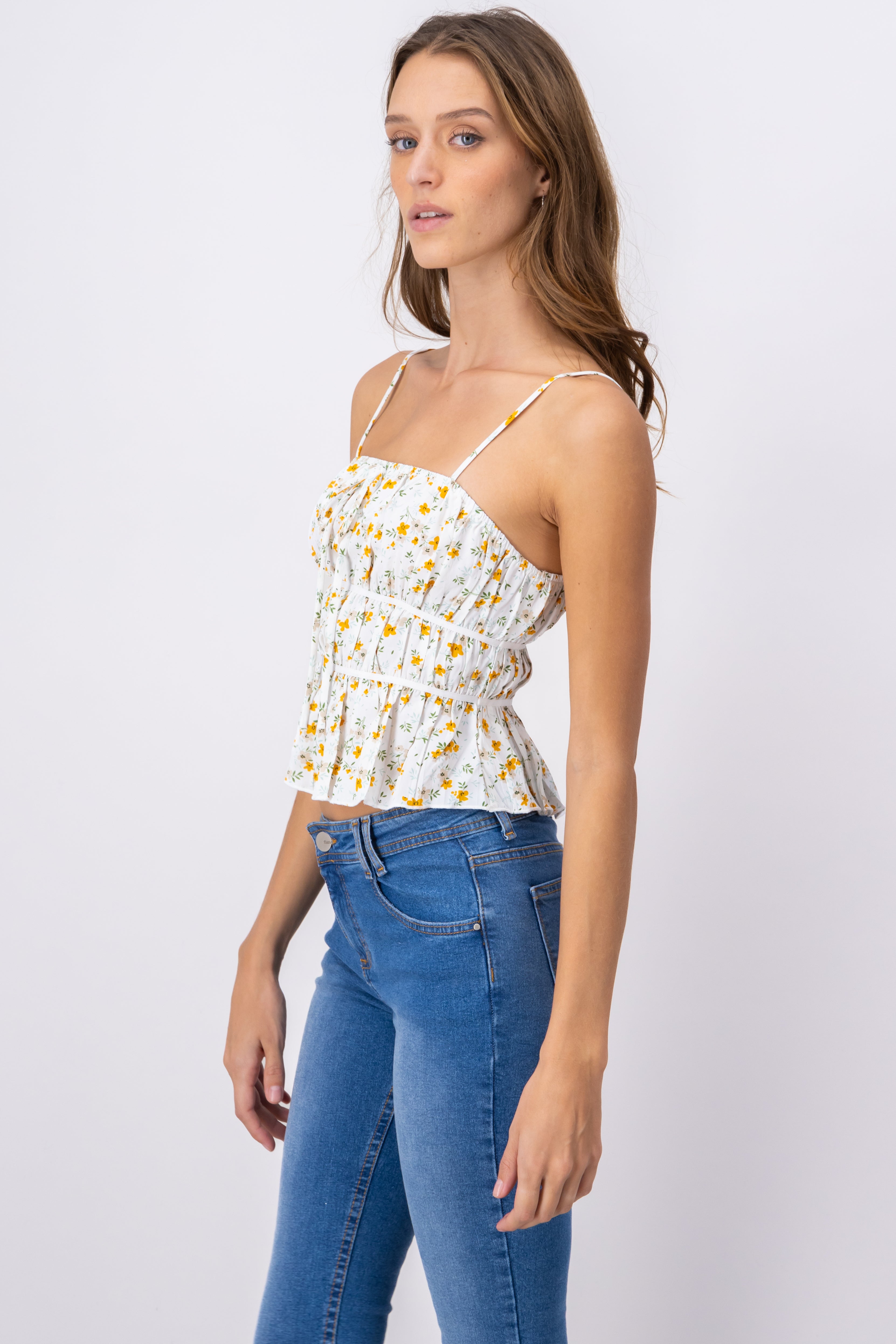 Blusa tirantes estampado flores BLANCO COMBO