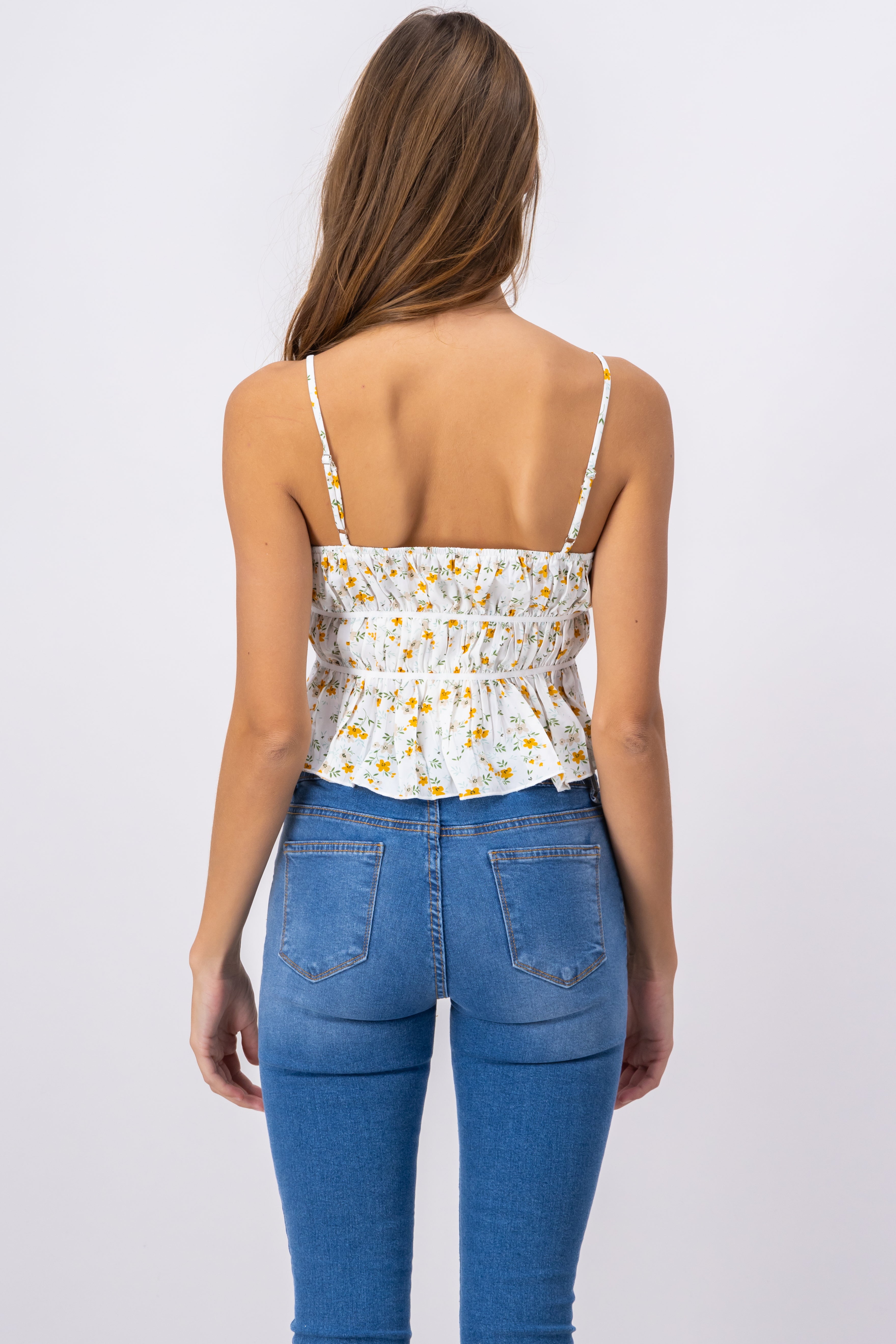 Blusa tirantes estampado flores BLANCO COMBO