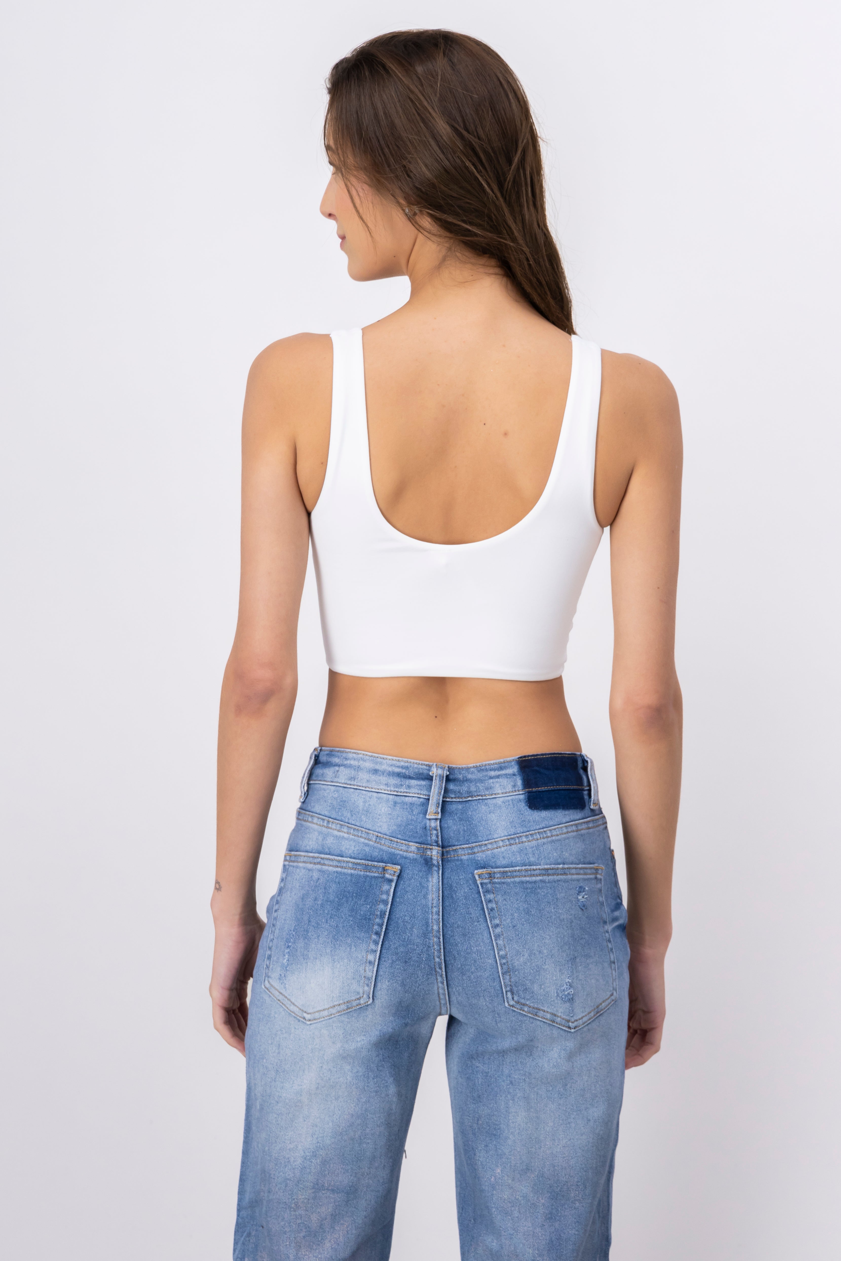 Top crop seamless tirantes BLANCO