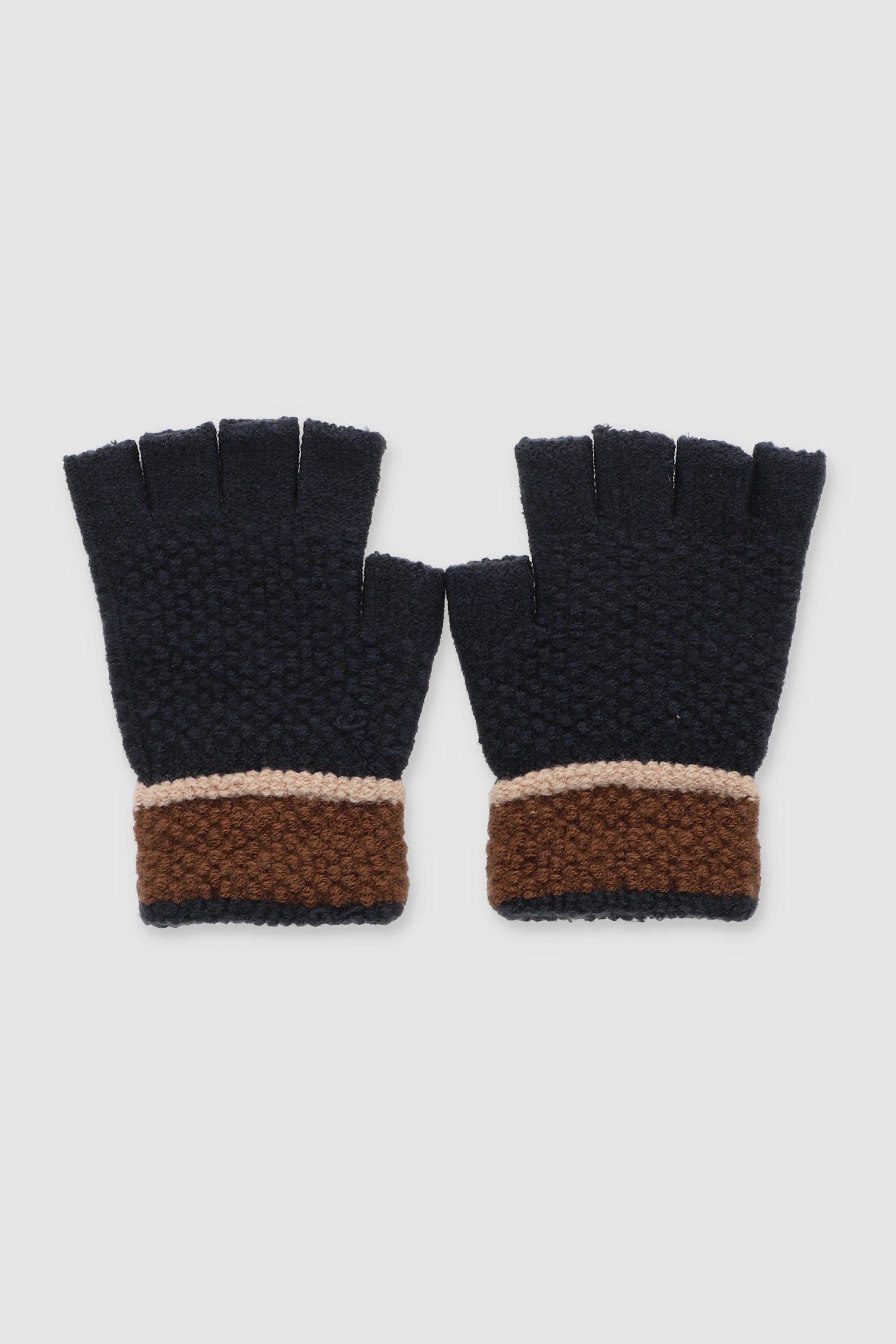Guantes Detalle Textura Bicolor MARINO
