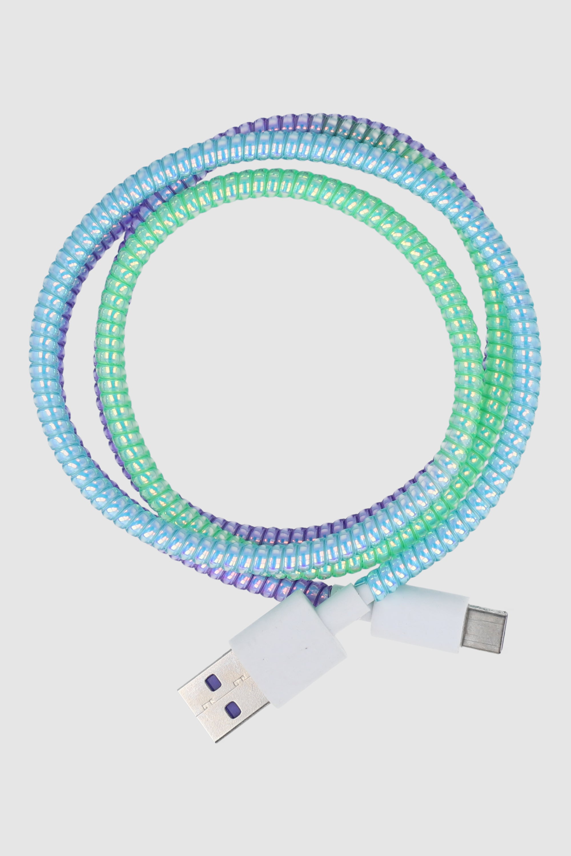 Cable Cargador Espiral Degradado MULTICOLOR