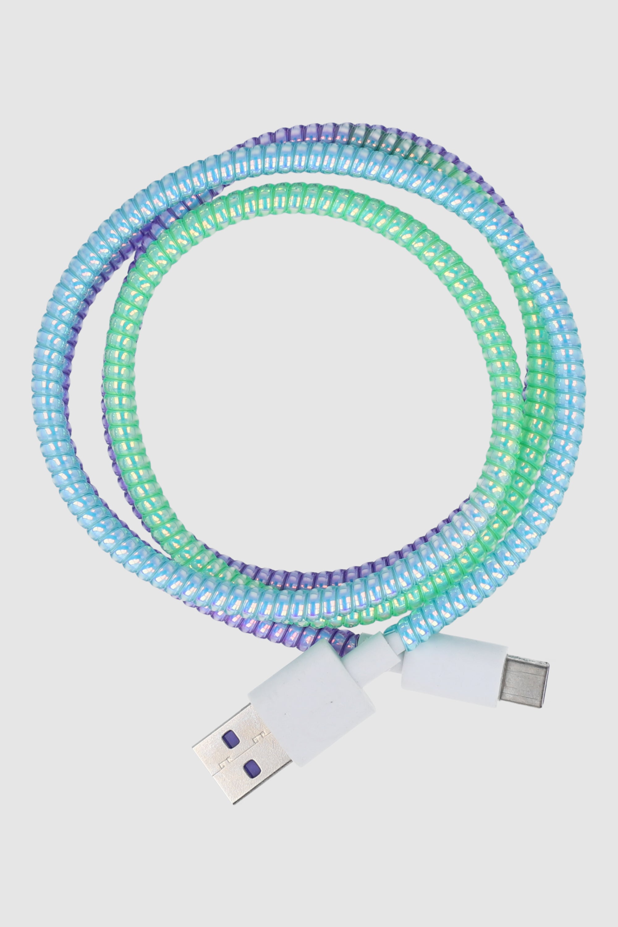 Cable Cargador Espiral Degradado MULTICOLOR