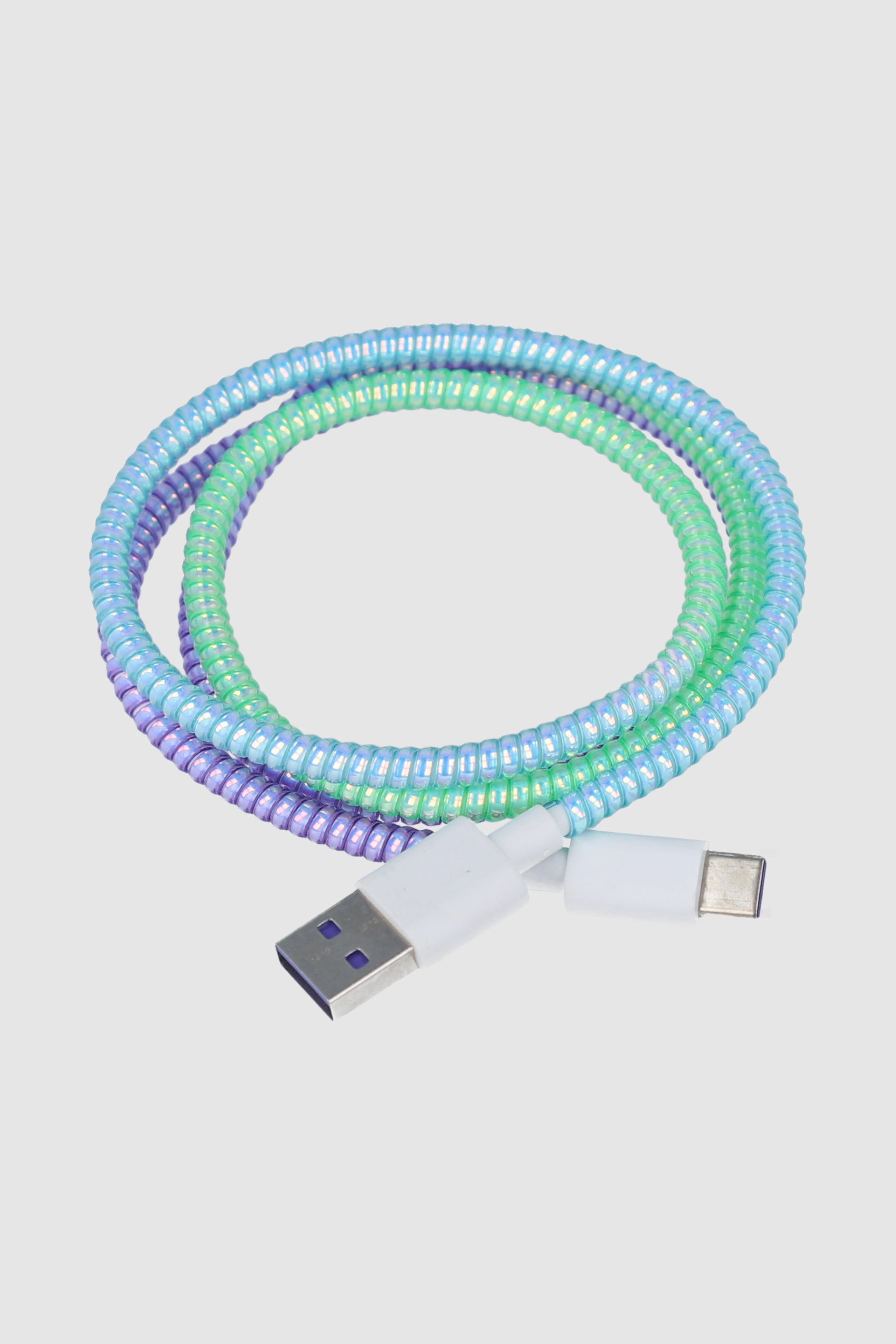 Cable Cargador Espiral Degradado MULTICOLOR