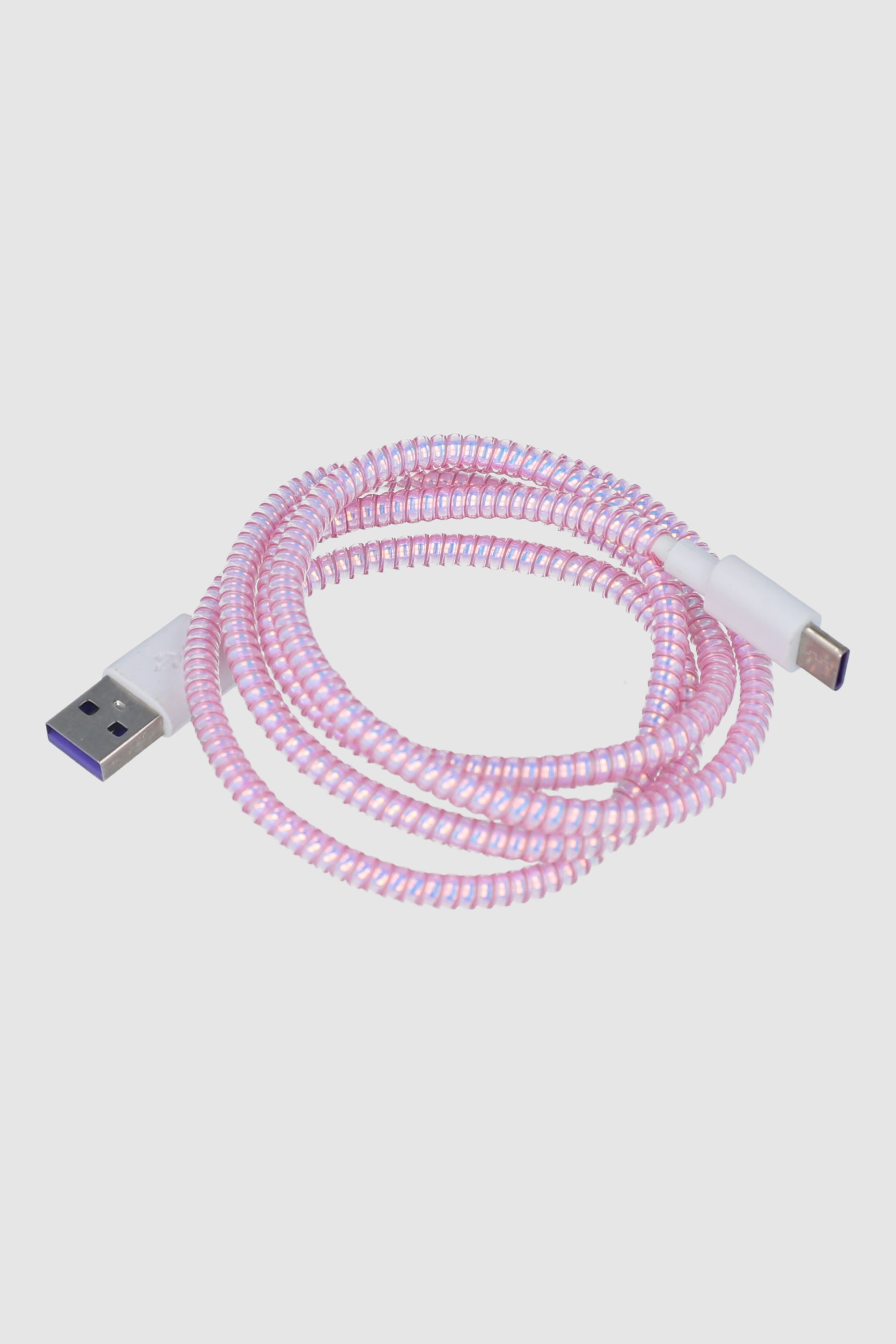 Cable Cargador Espiral Degradado ROSA