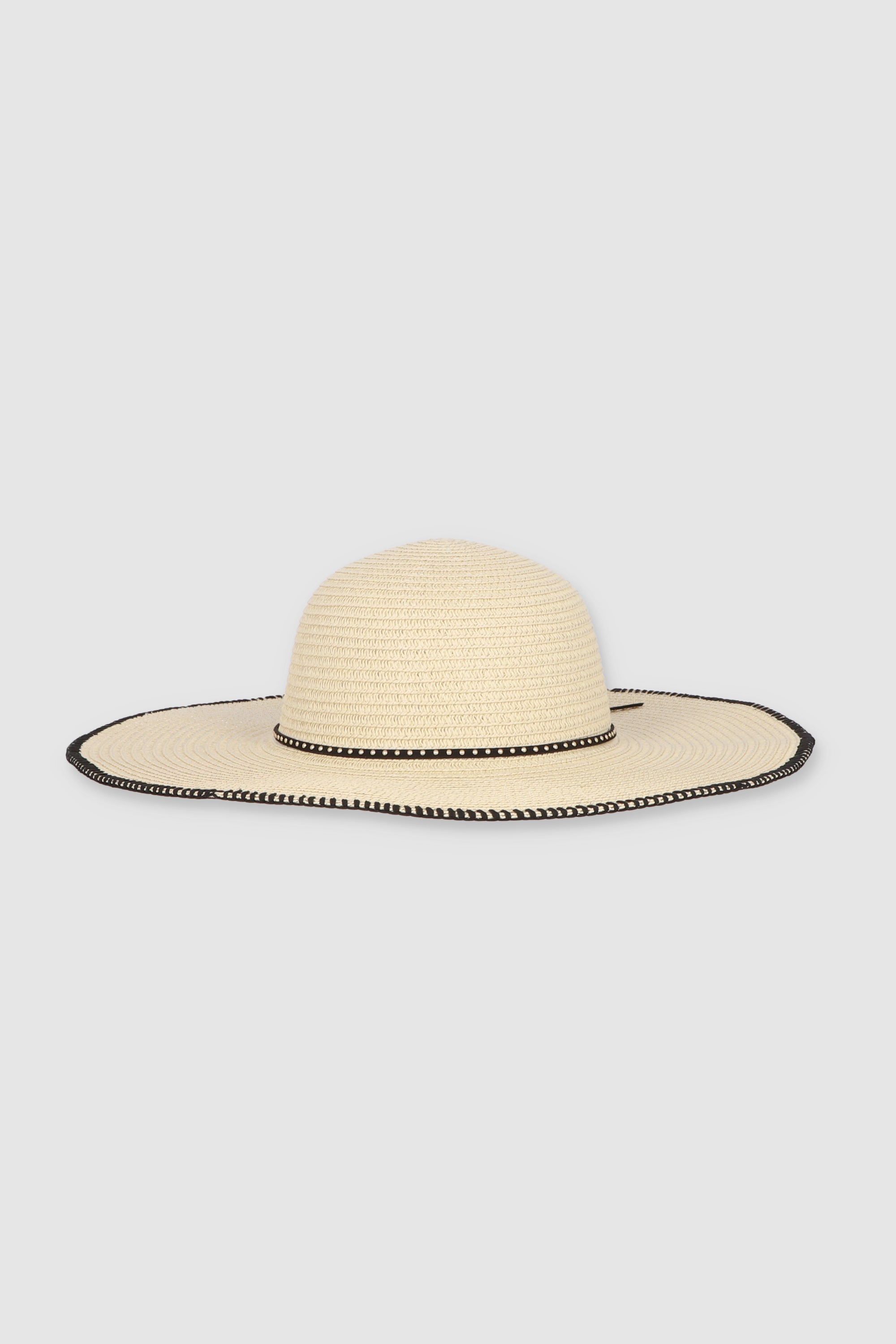 Sombrero Ala Ancha Costura Orilla BEIGE