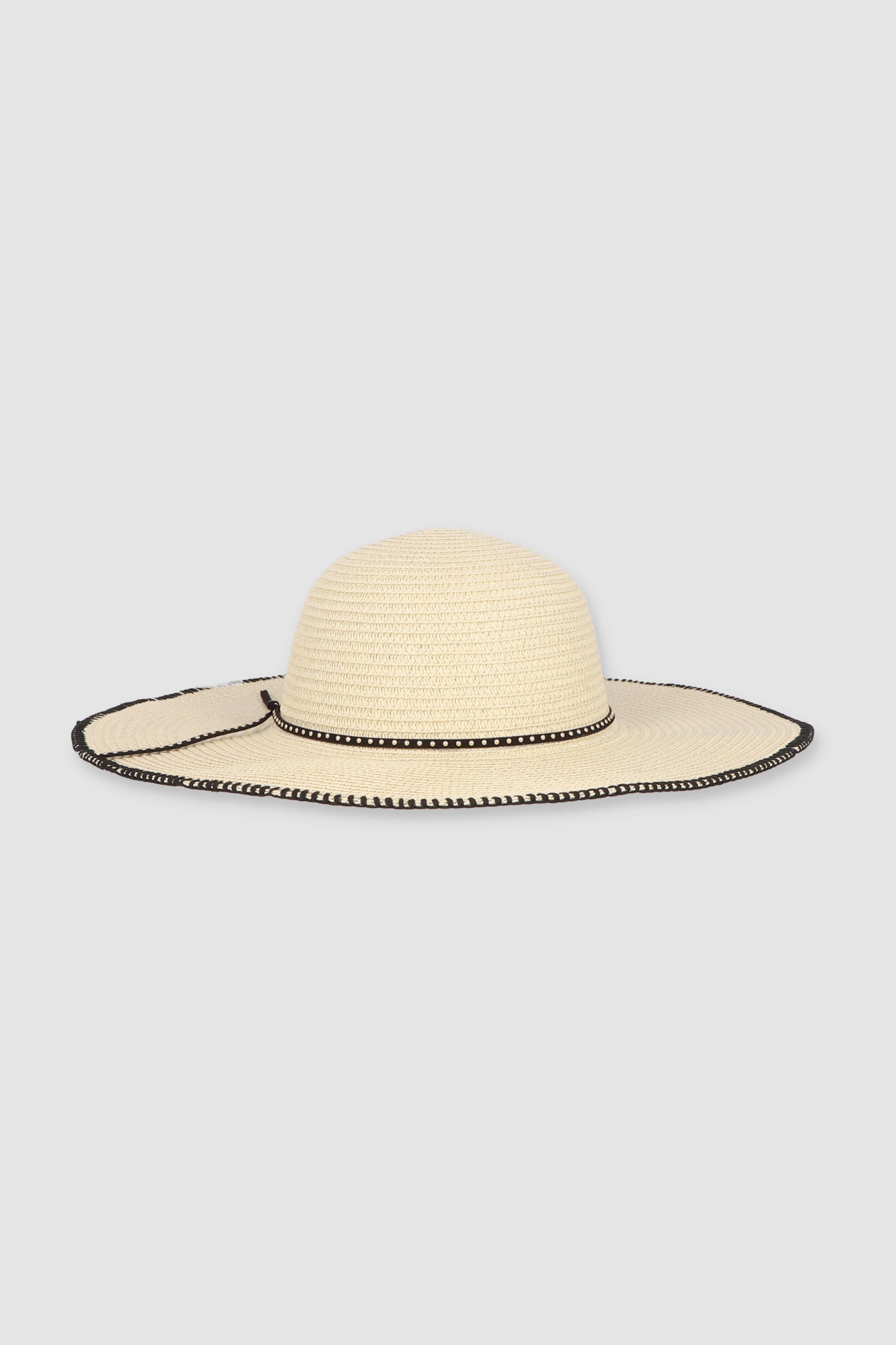 Sombrero Ala Ancha Costura Orilla BEIGE