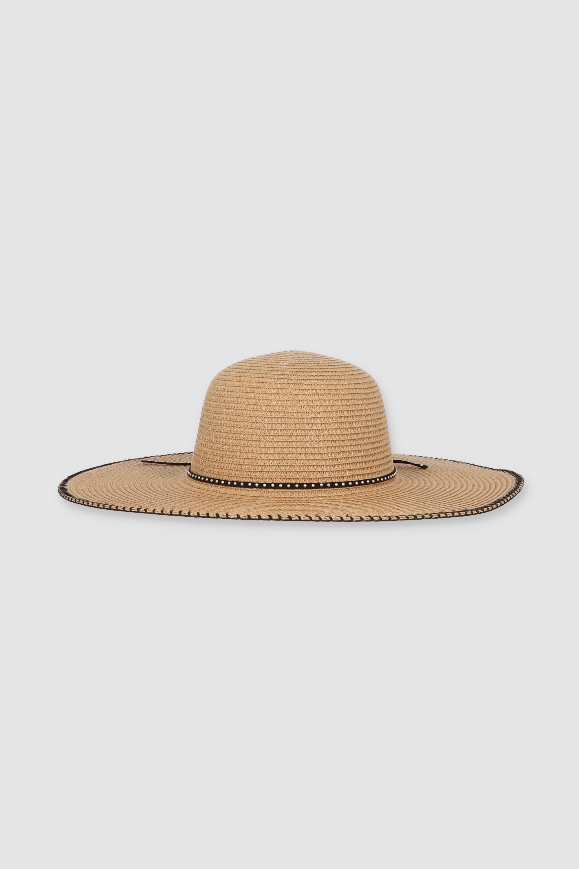 Sombrero Ala Ancha Costura Orilla CAFE