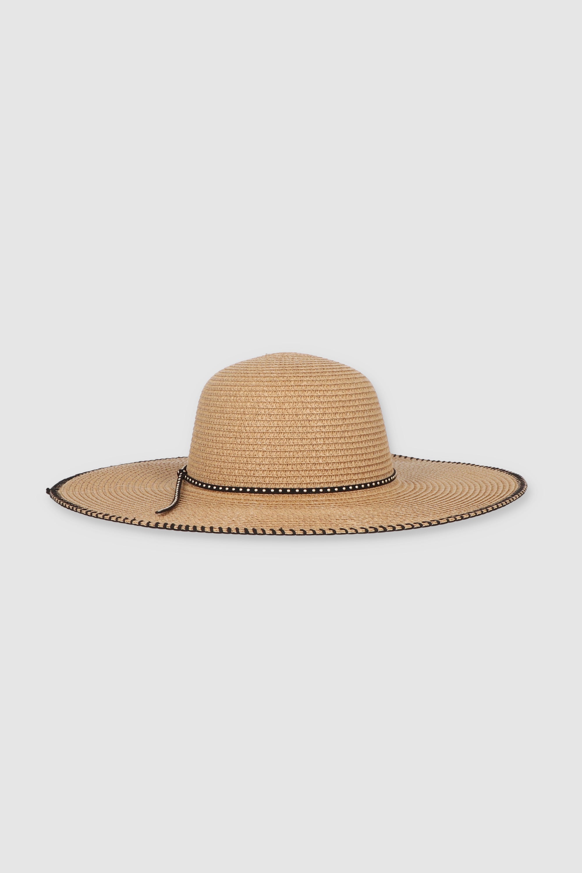 Sombrero Ala Ancha Costura Orilla CAFE