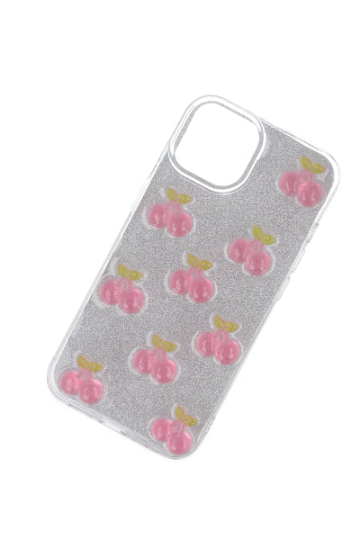 Funda Iphone 13 Cerezas Glitter ROSA