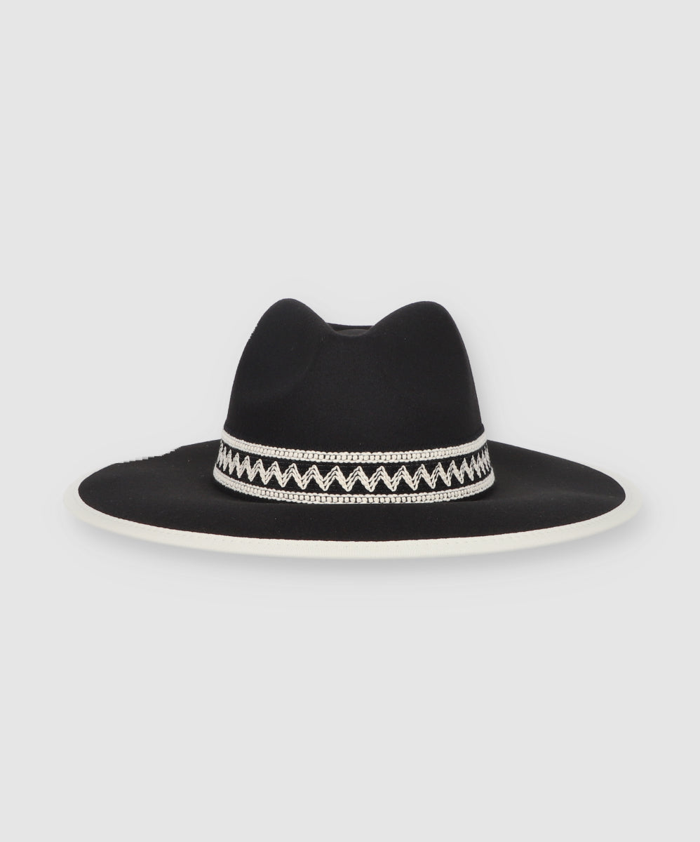 Sombrero Panamá Cinturon Tejido NEGRO