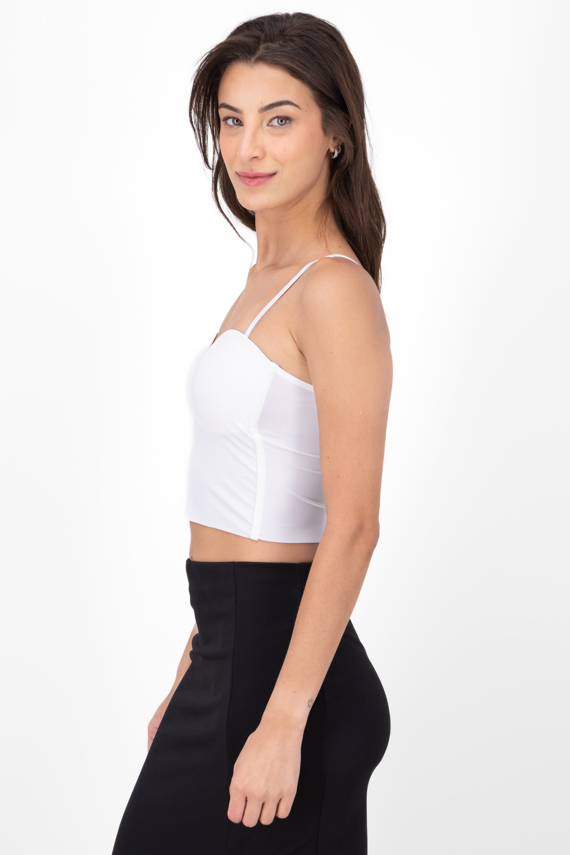 Top Seamless Copas Escote Corazón BLANCO