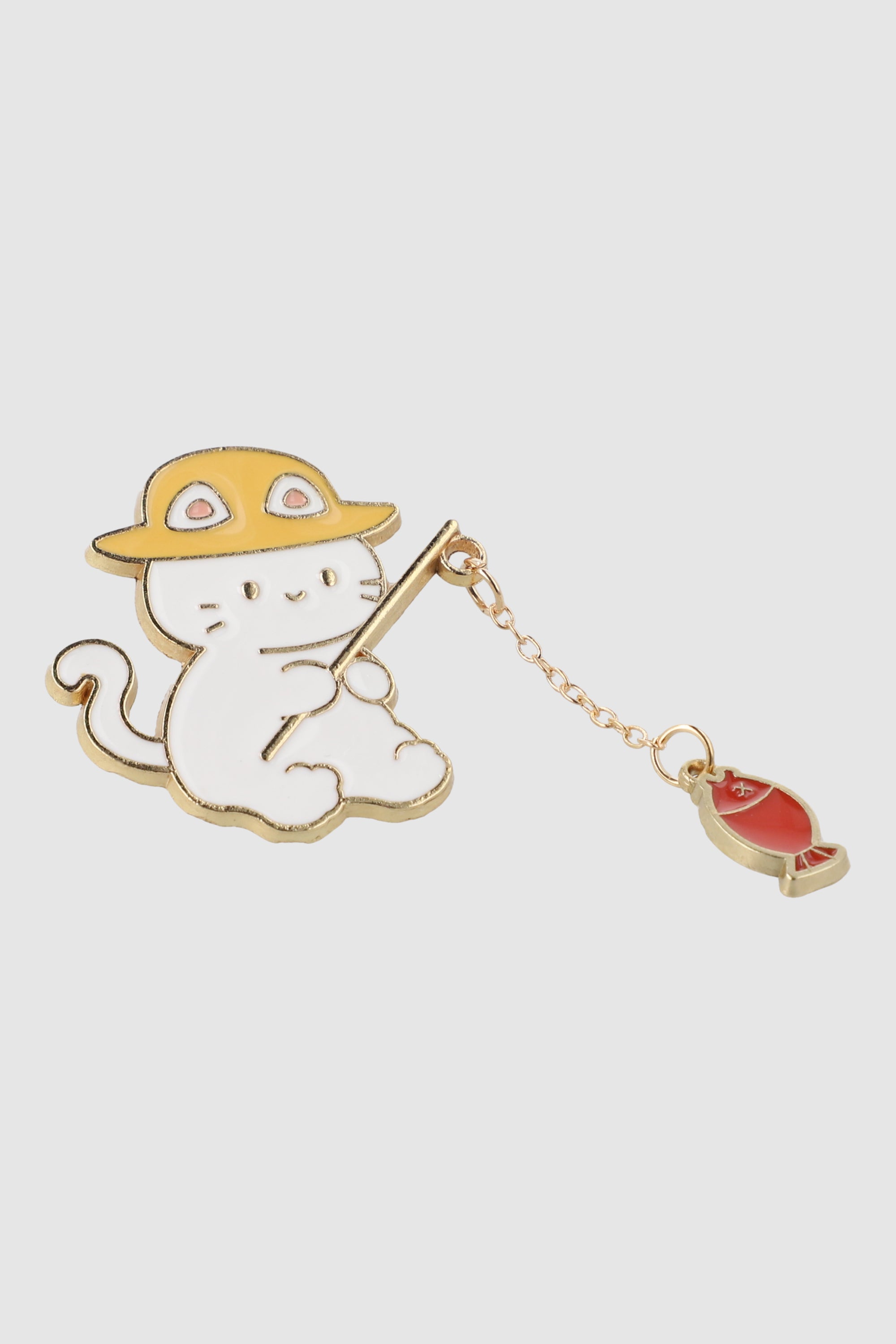 Pin Gatito Pescador BLANCO