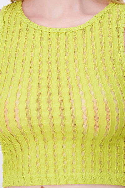 Top tejido cuello redondo VERDE MANZANA