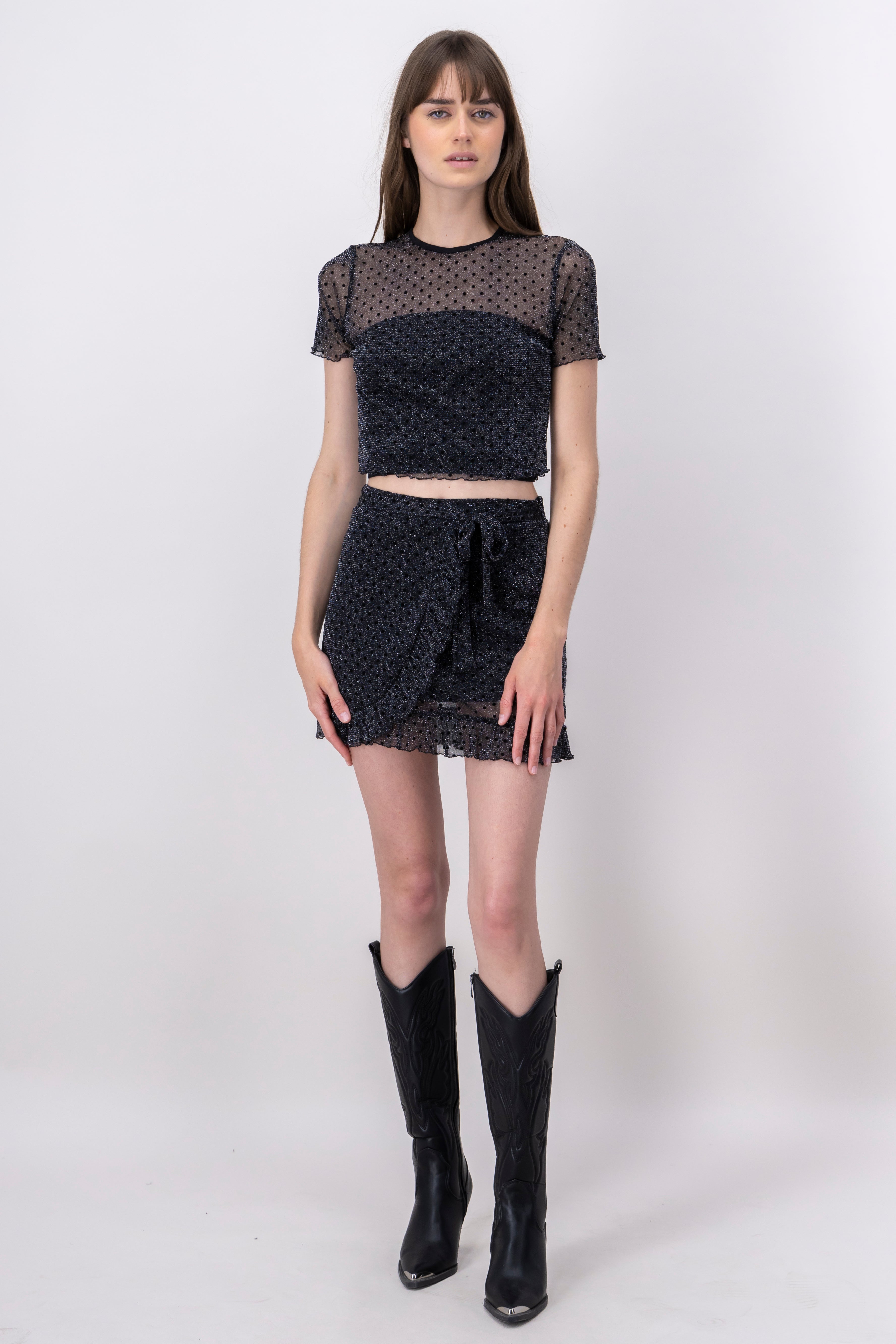 Mini falda mesh NEGRO