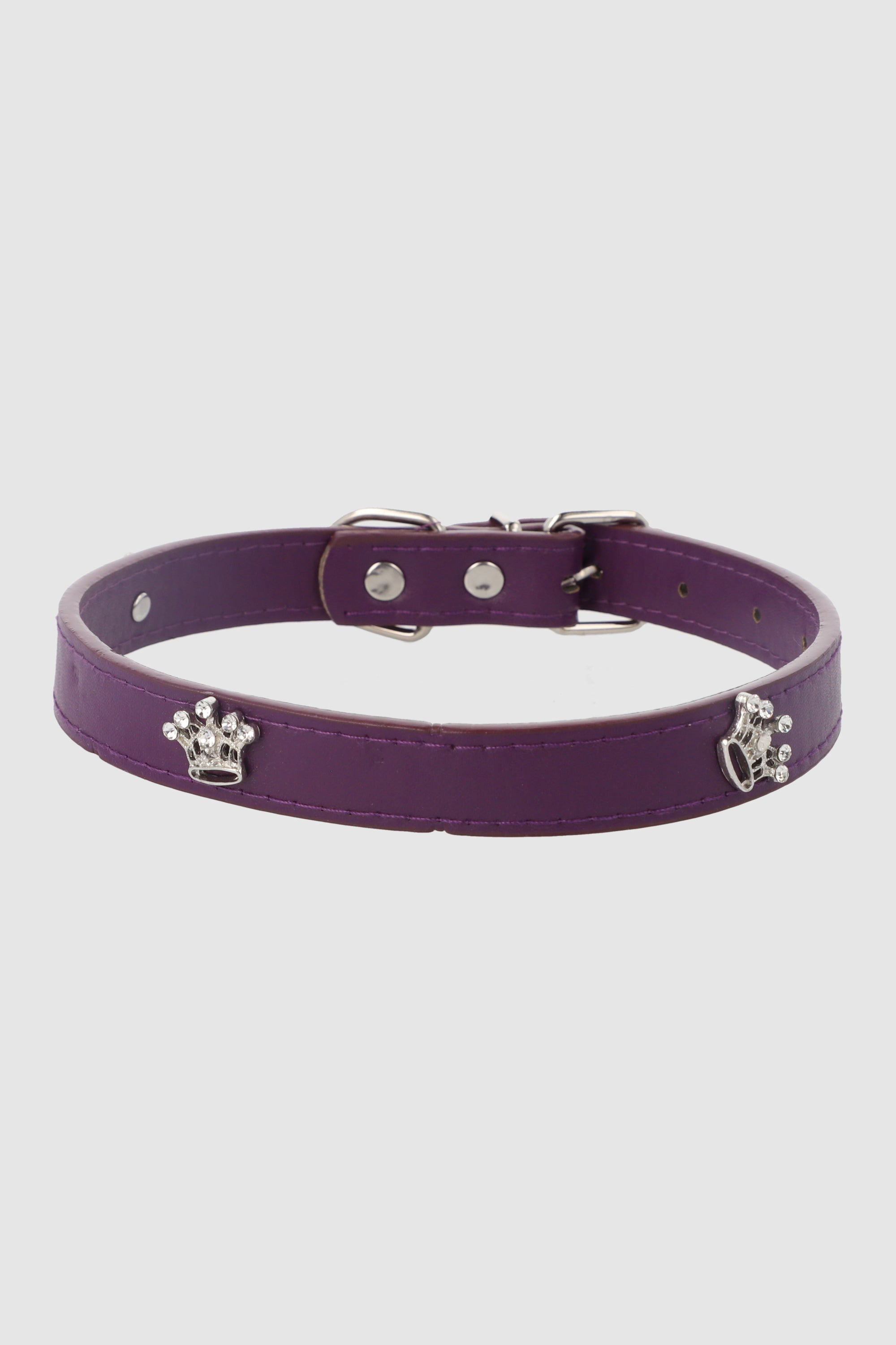 Collar Para Mascota  Coronas Brillos MORADO