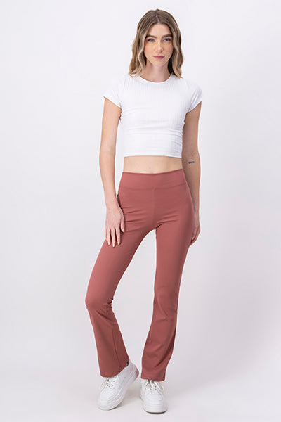 Leggings flared cintura alta