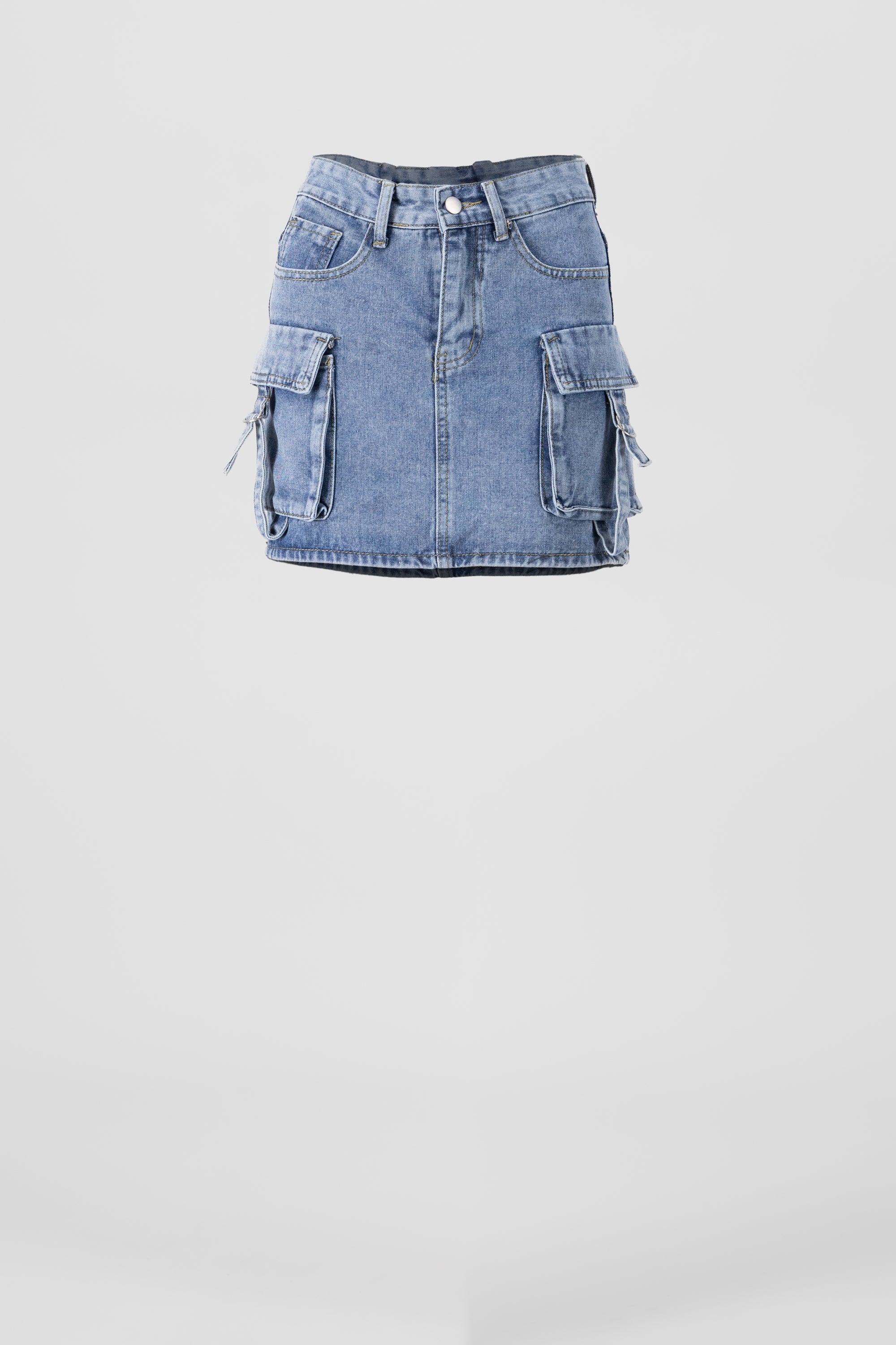 Falda mini denim cargo ACID WASH