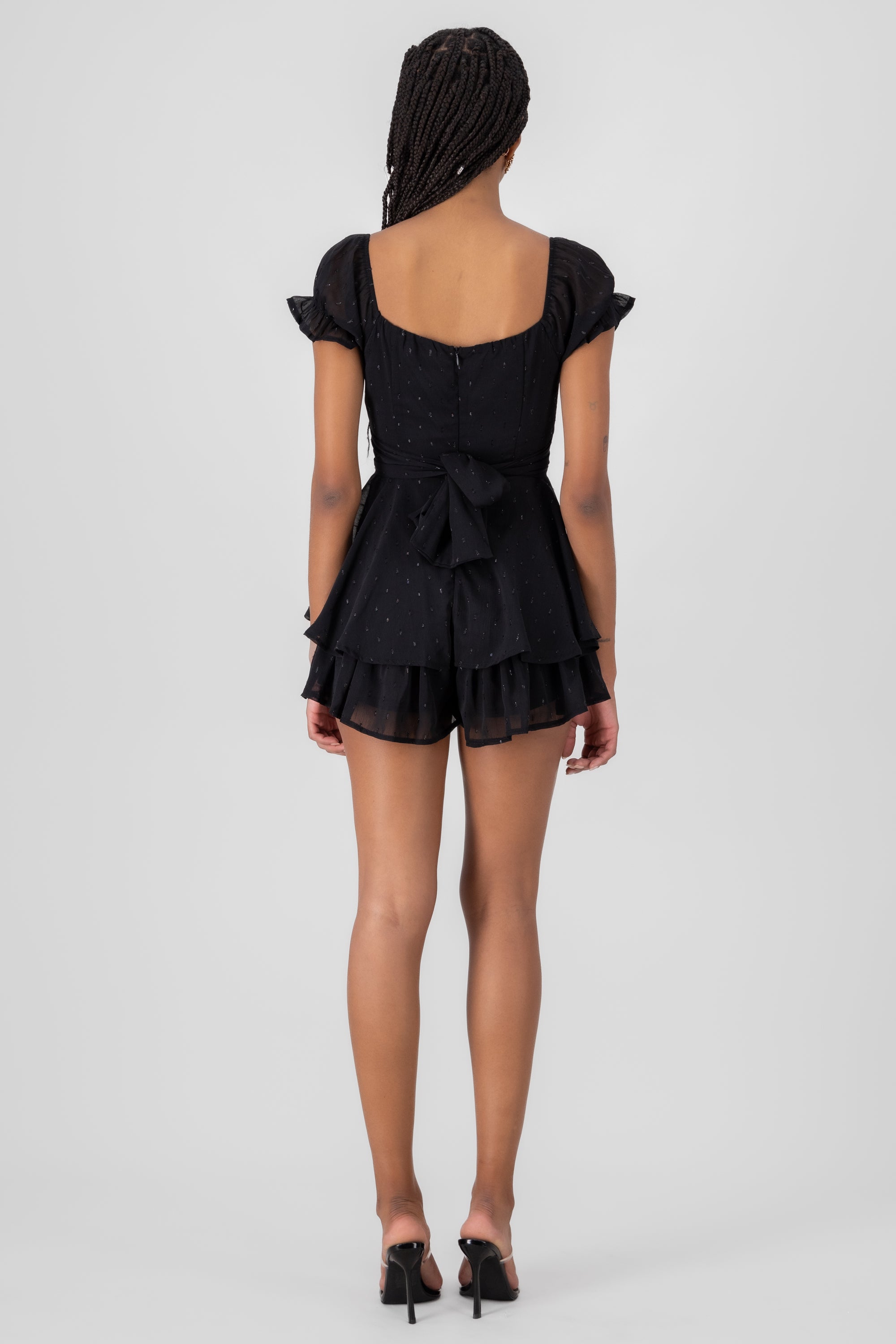 Romper polka lurex NEGRO