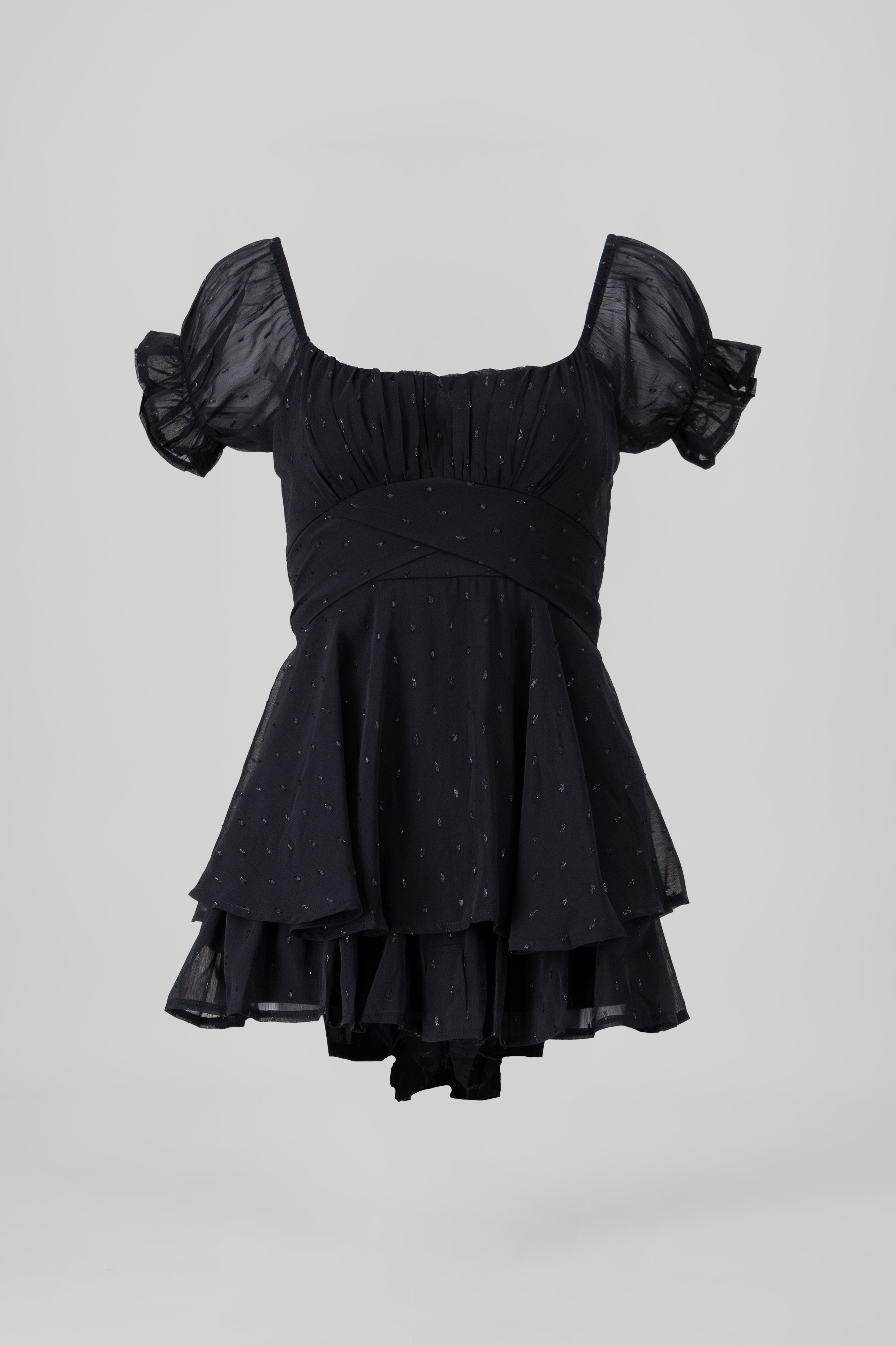 Romper polka lurex NEGRO