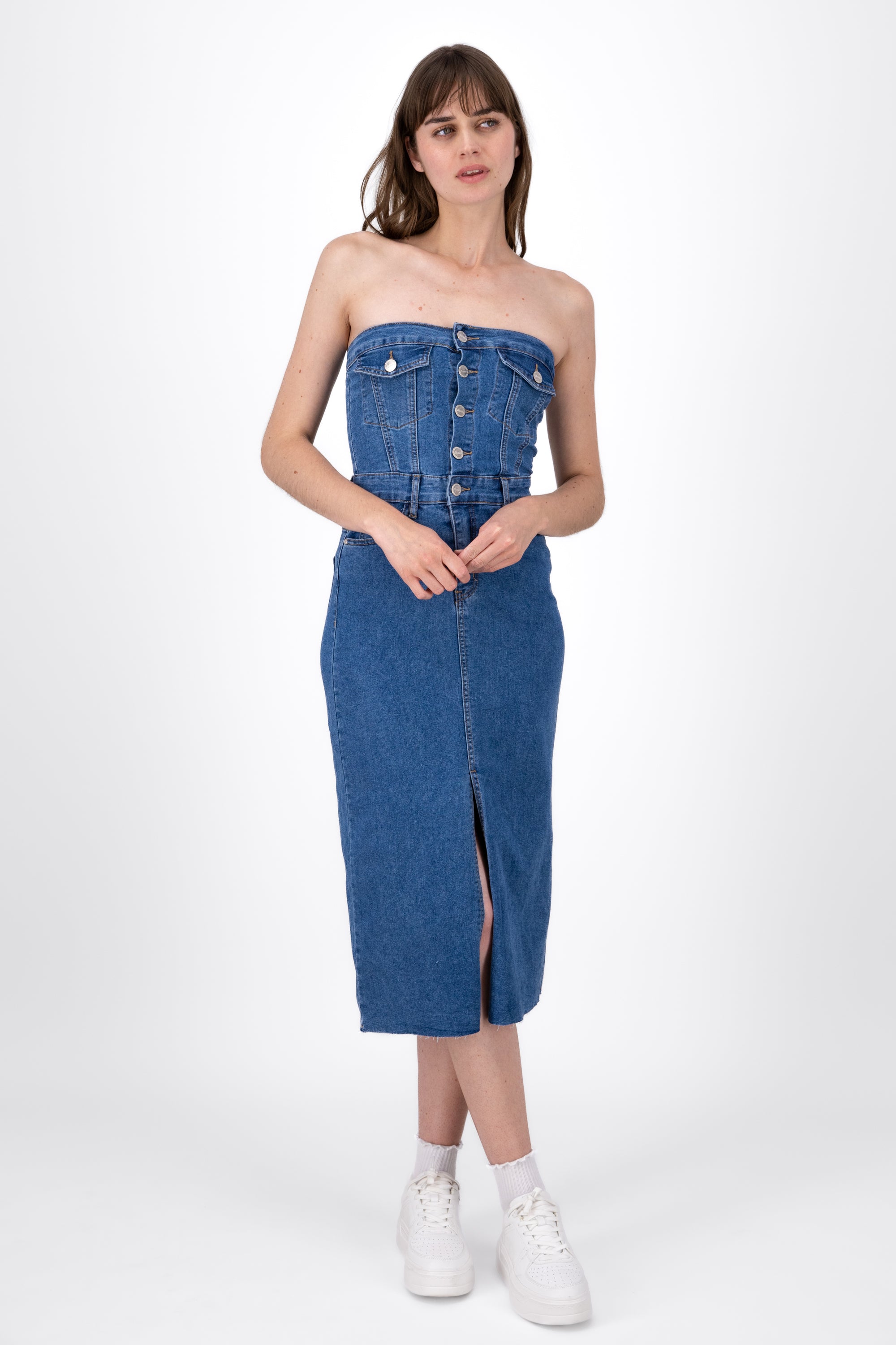 Vestido Denim Strapless MEDIUM WASH