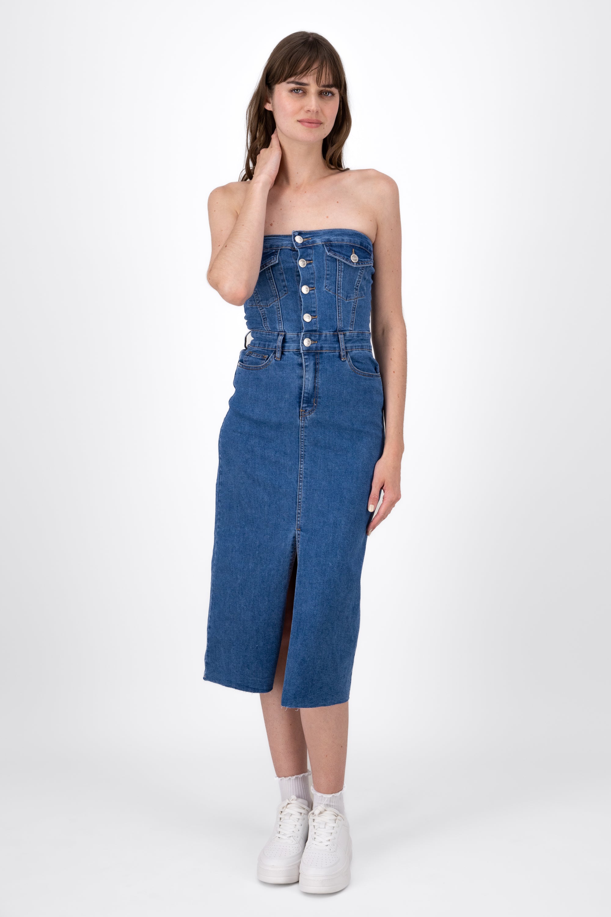 Vestido Denim Strapless MEDIUM WASH