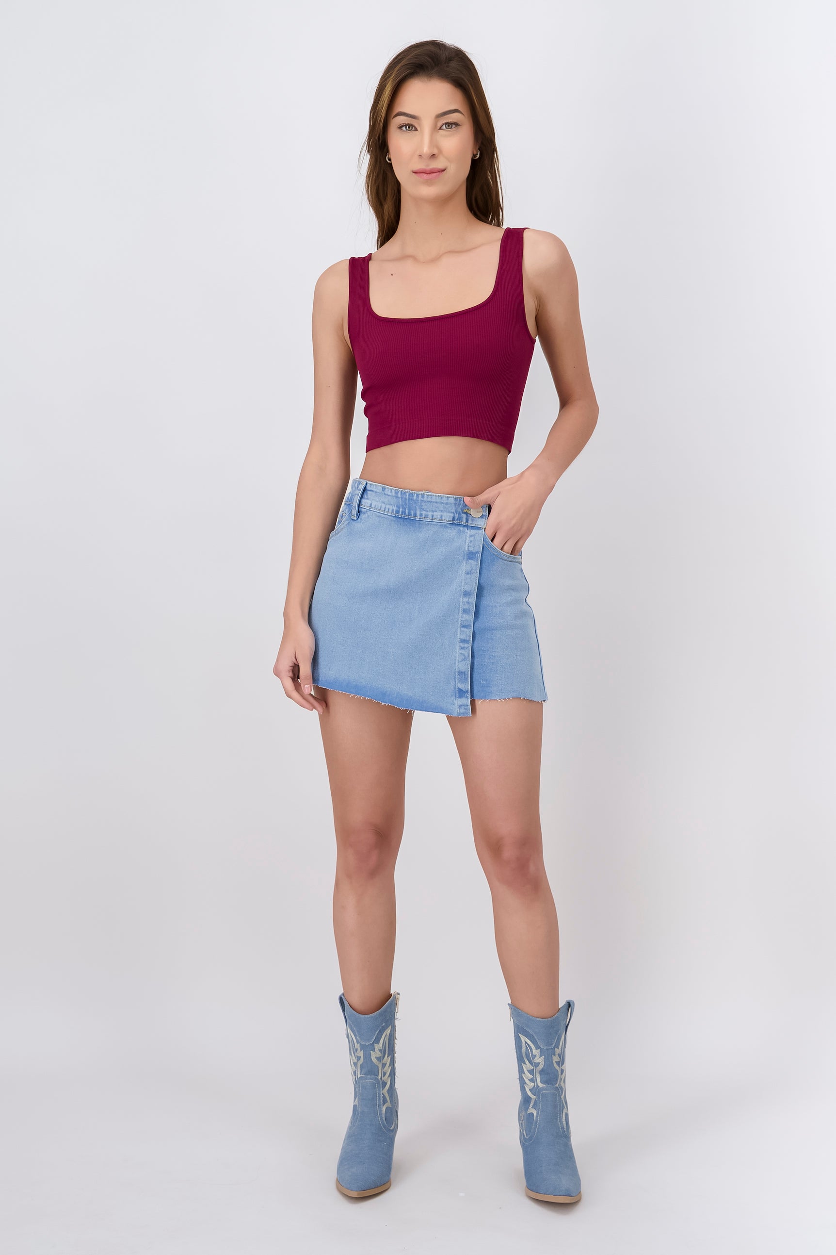 Falda Short Denim Asimétrico ACID LIGHT