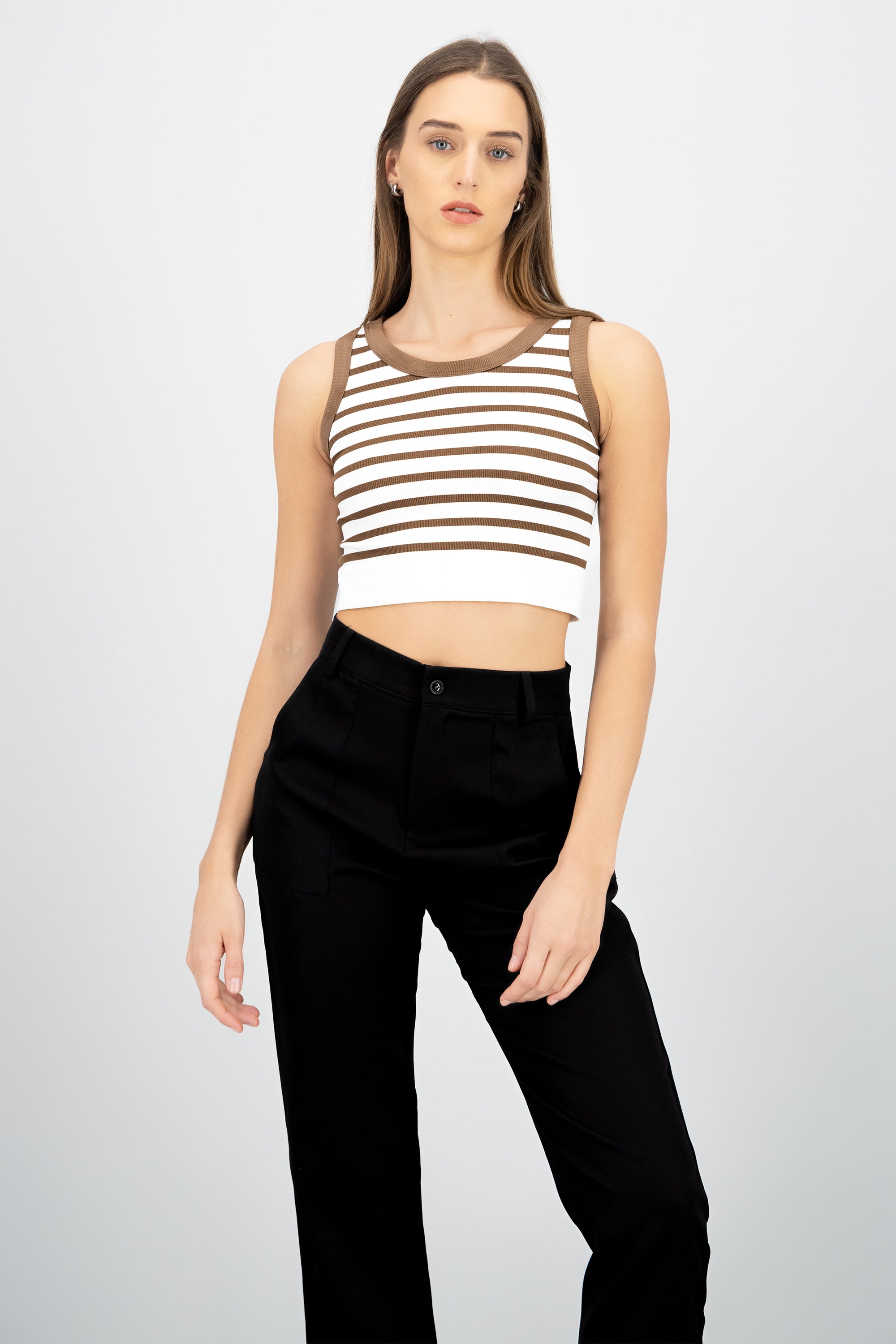 Crop Top De Rayas Sin Manga CAFE