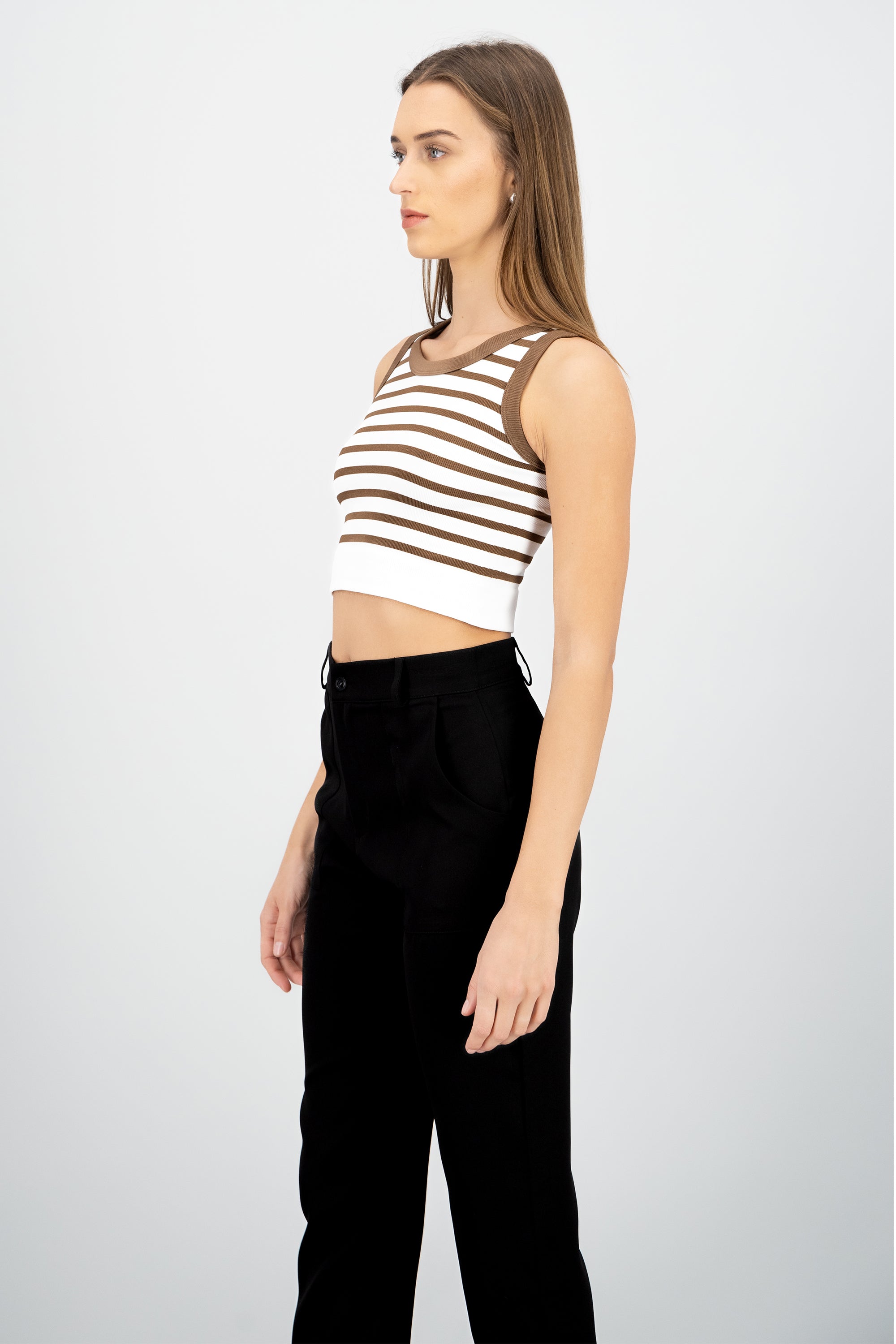 Crop Top De Rayas Sin Manga CAFE