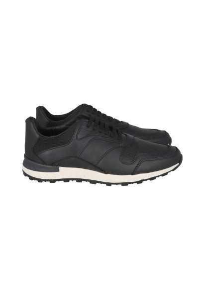 Tenis efecto piel suede NEGRO