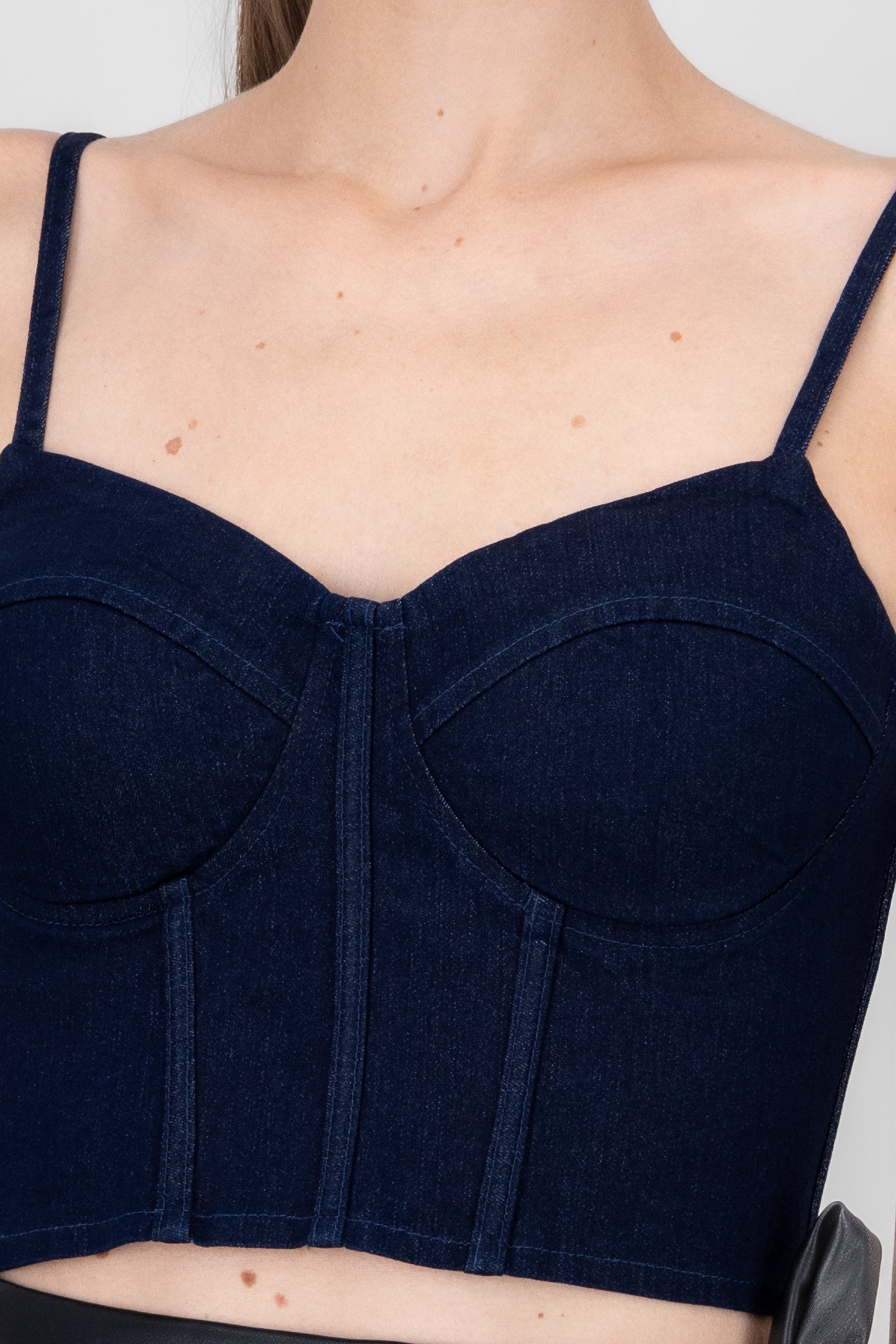 Top Crop Denim Copas INDIGO