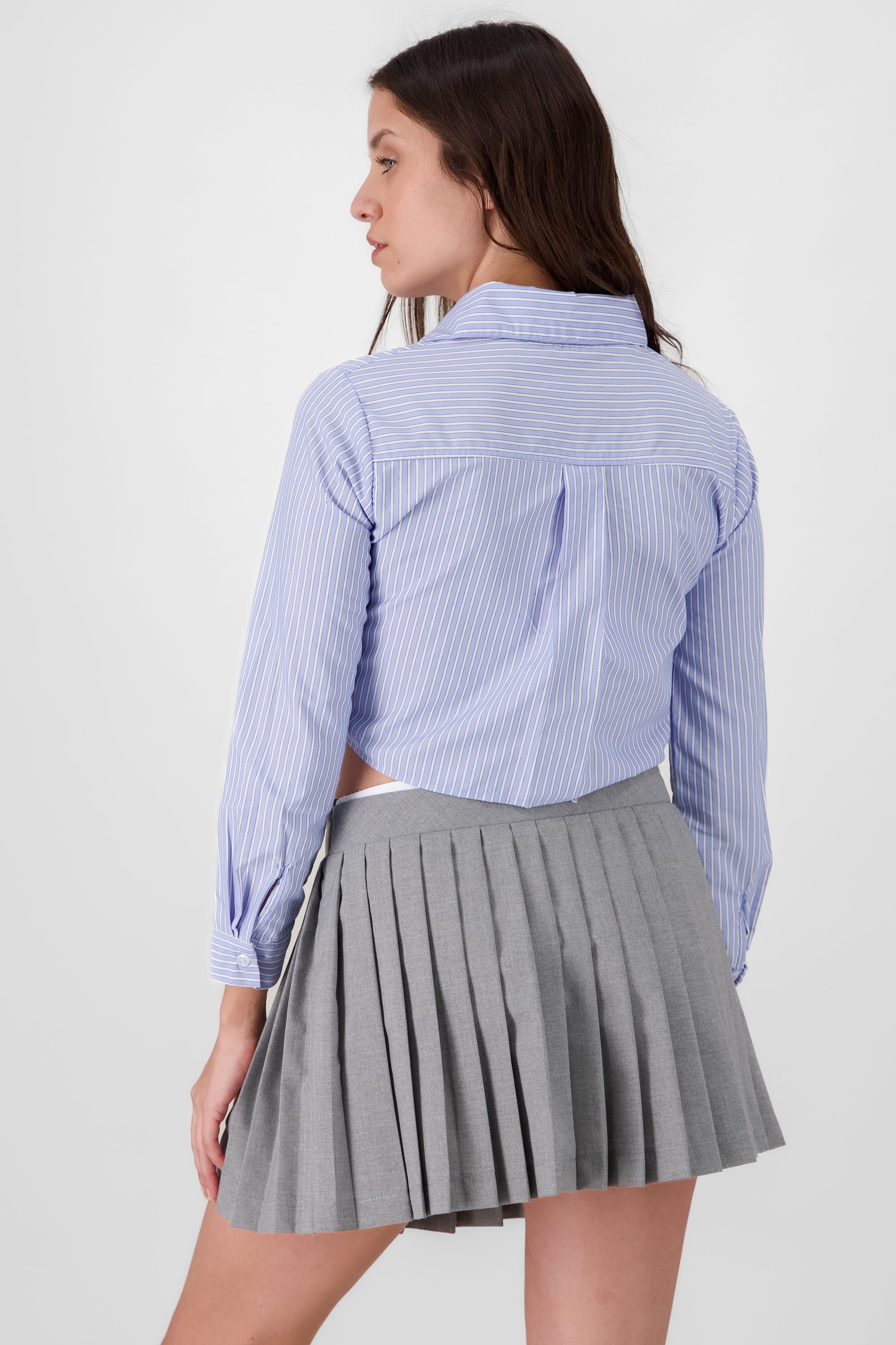 Camisa Crop Doble Bolsillo AZUL COMBO