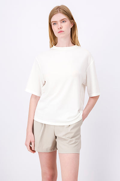 Playera Oversize Lisa Manga Corta BLANCO