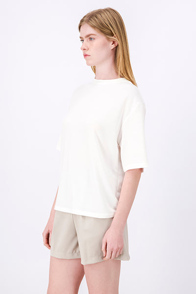 Playera Oversize Lisa Manga Corta BLANCO