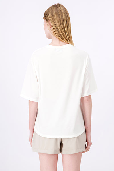 Playera Oversize Lisa Manga Corta BLANCO