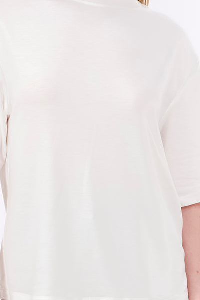 Playera Oversize Lisa Manga Corta BLANCO