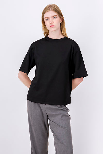 Playera Oversize Lisa Manga Corta NEGRO