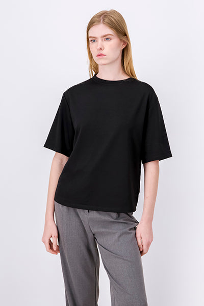 Playera Oversize Lisa Manga Corta NEGRO