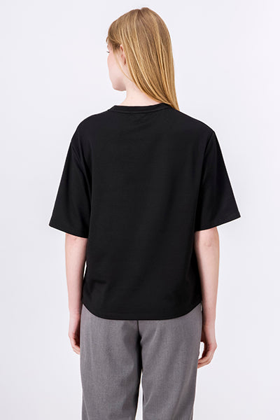 Playera Oversize Lisa Manga Corta NEGRO
