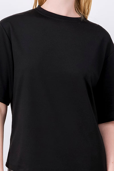 Playera Oversize Lisa Manga Corta NEGRO