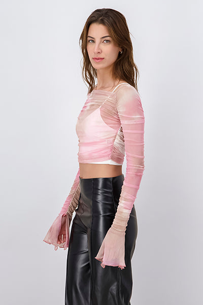 Top mesh manga larga tie dye ROSA